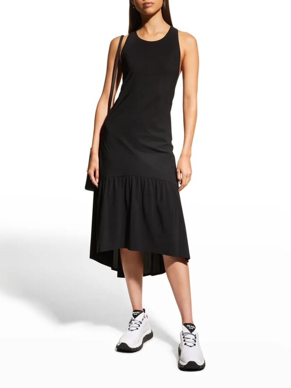 Sweaty Betty Black Explorer Ace Sleeveless High-Low Midi Dress
